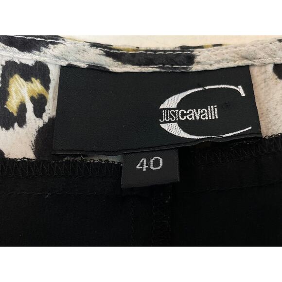 Just Cavalli Dress Size 40 4 US Black Leopard Print Bateau Neckline Mini Y2K - Picture 6 of 10